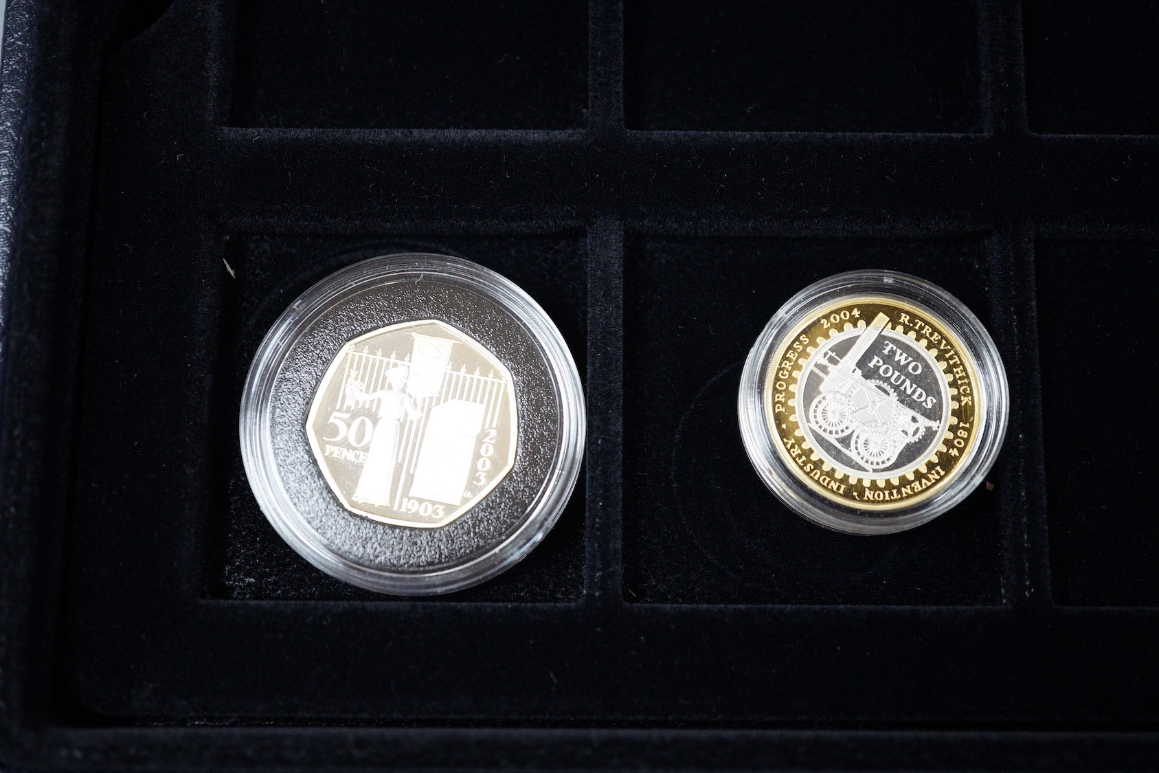 A group of Royal Mint UK commemorative silver proof coins, including 1996 Northern Ireland £1, 1983 royal arms £1, 1995 Welsh £1, 2005 Dictionary 250th anniversary coin, four minute mile 50p, 1997 £2, 50th anniversary D